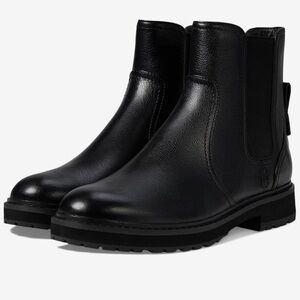 Cole Haan Women’s Black Leather Greenwich Chelsea Waterproof Boots